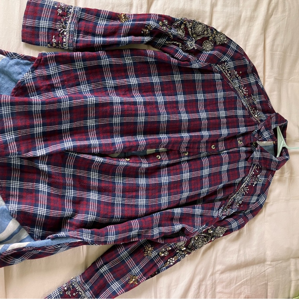 Vintage embellished button down Free People